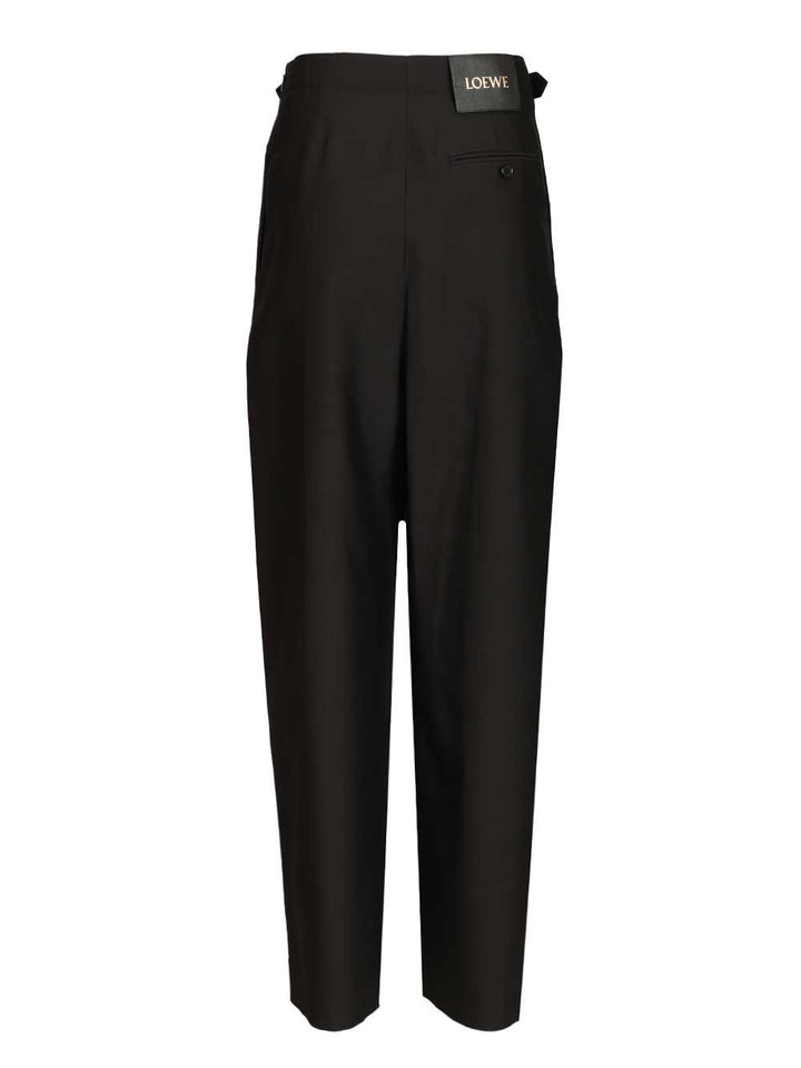 Loewe Wool And Silk Trousers - Nero | c9ea38092fc5ff42e48c677579100e44a297a015