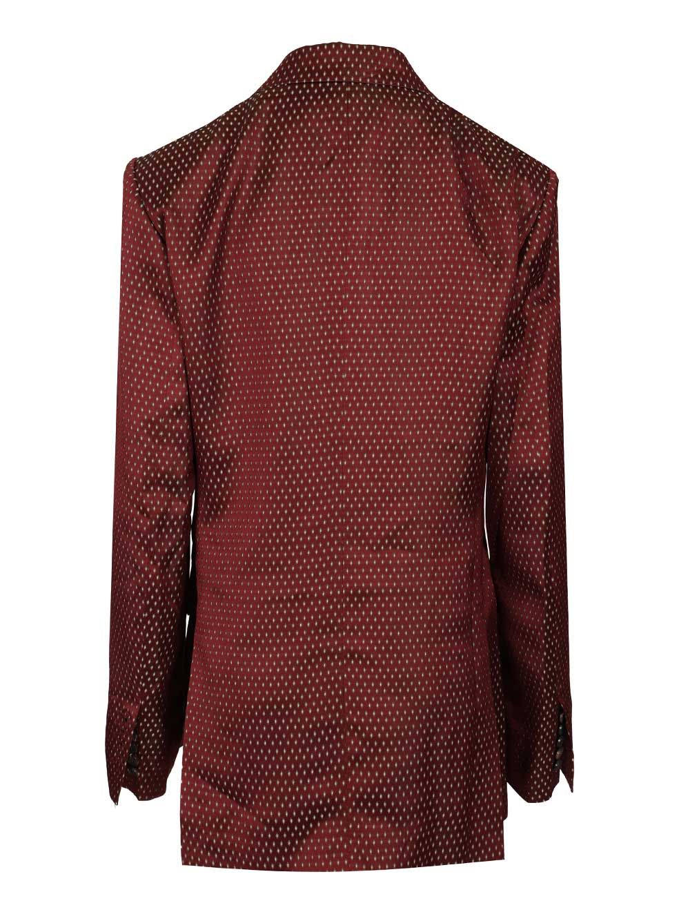 Dries Van Noten Double-Breasted Polka Dot Blazer Giacche - Bordeaux | f381f6e54867bbff65017d0f235169b3c6b5ca93