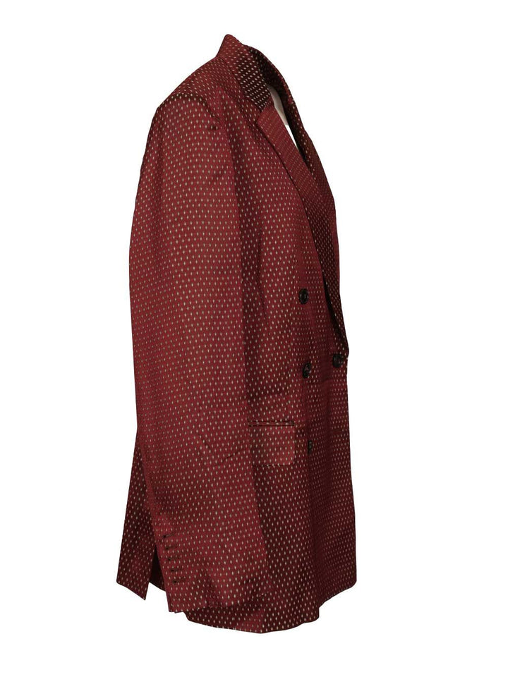 Dries Van Noten Double-Breasted Polka Dot Blazer Giacche - Bordeaux | 5a177dff880d8166d7e11150c64dd81a759ce584