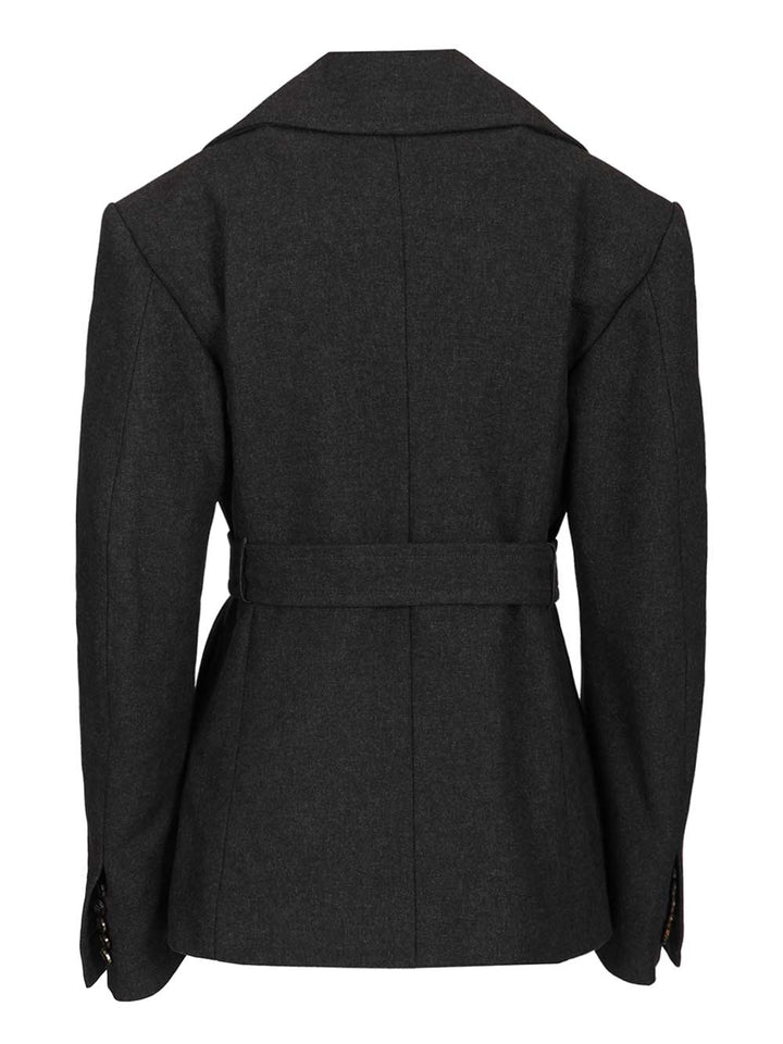 Dries Van Noten Short Coat In Cotton Blend Coats - Grey | fb78f0f4e3745045dad2ea5ec911177f2da10bed