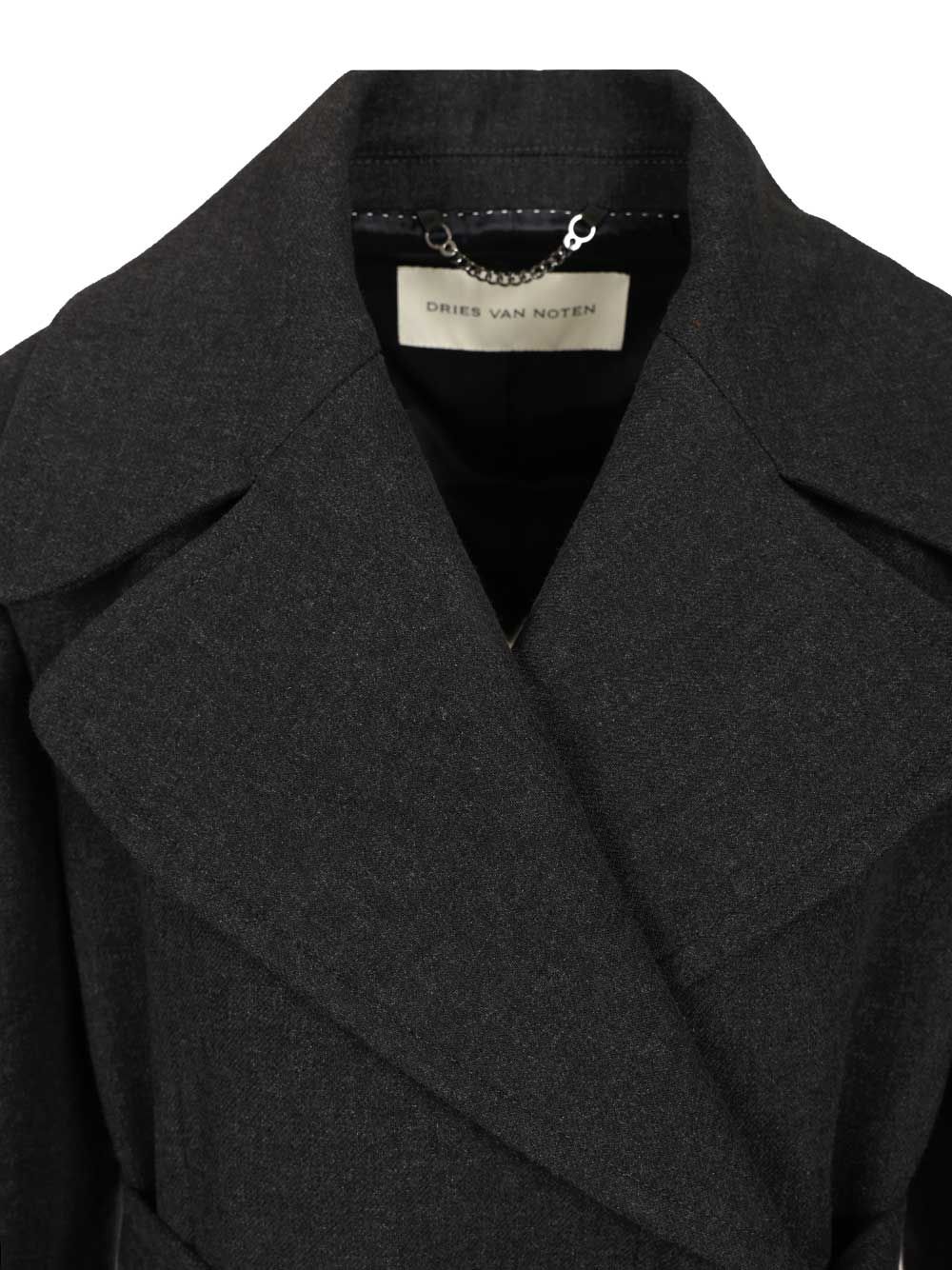 Dries Van Noten Short Coat In Cotton Blend Coats - Grey | 3c678f3595a99f16e8bcef118bacb0723037dbdc