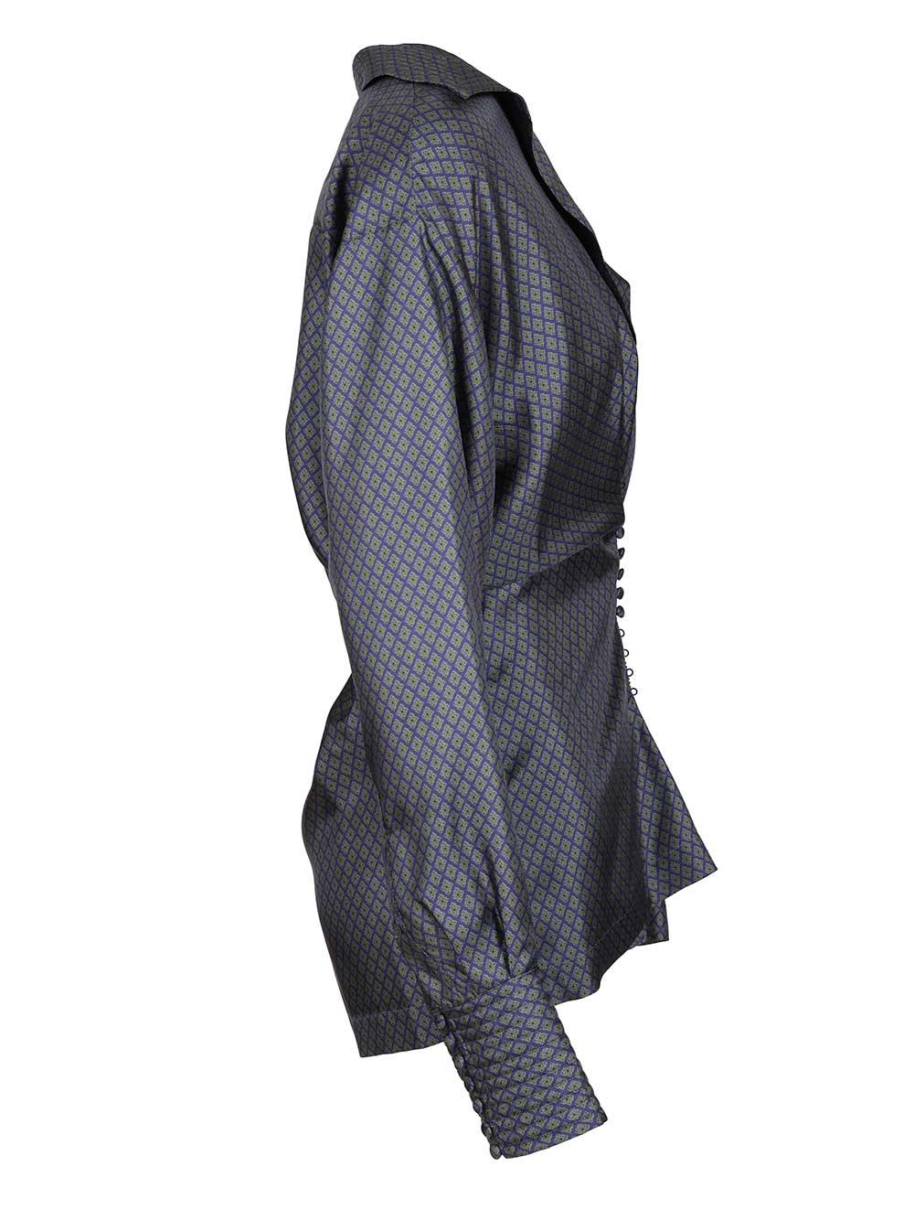 Dries Van Noten Printed Silk Twill Shirt With Wrap Detail Shirts - Blu | ec9c292cc94f8035ed90e3a685af4b66cd22d938