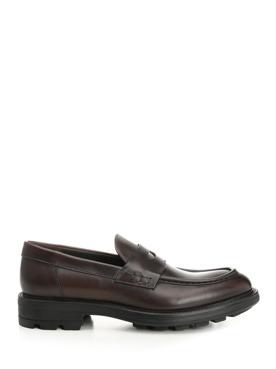 Penny Loafer Lace-Up Shoes Marrone