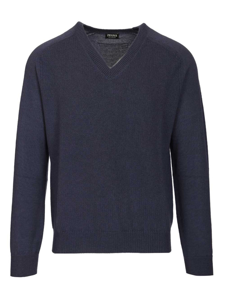 Ermenegildo Zegna Oasi Cashmere Sweater Knitwear - Blu | ca8641e52c581ab3e1706826325a91d1cdd98cad