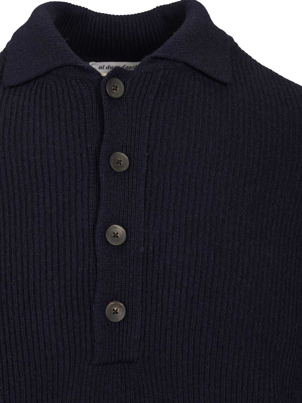 Al Duca D'Aosta Wool And Cashmere Polo Shirt Knitwear - Blu | 48c9ae247fbad59c439a112261233a0af6f5bba6