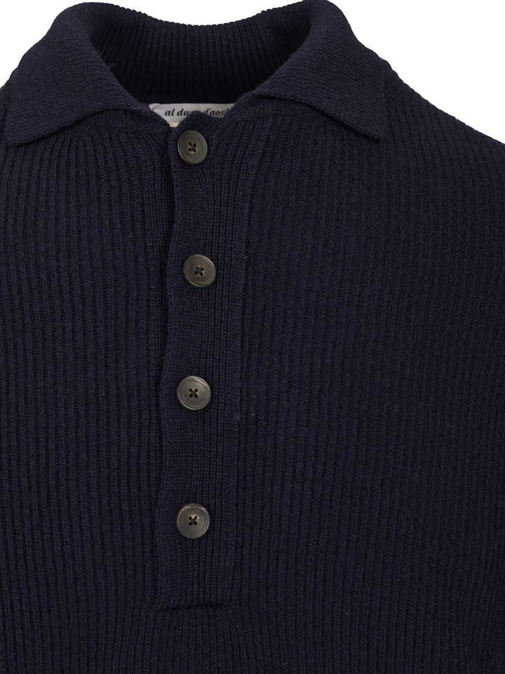 Al Duca D'Aosta Wool And Cashmere Polo Shirt Knitwear - Blu | 48c9ae247fbad59c439a112261233a0af6f5bba6