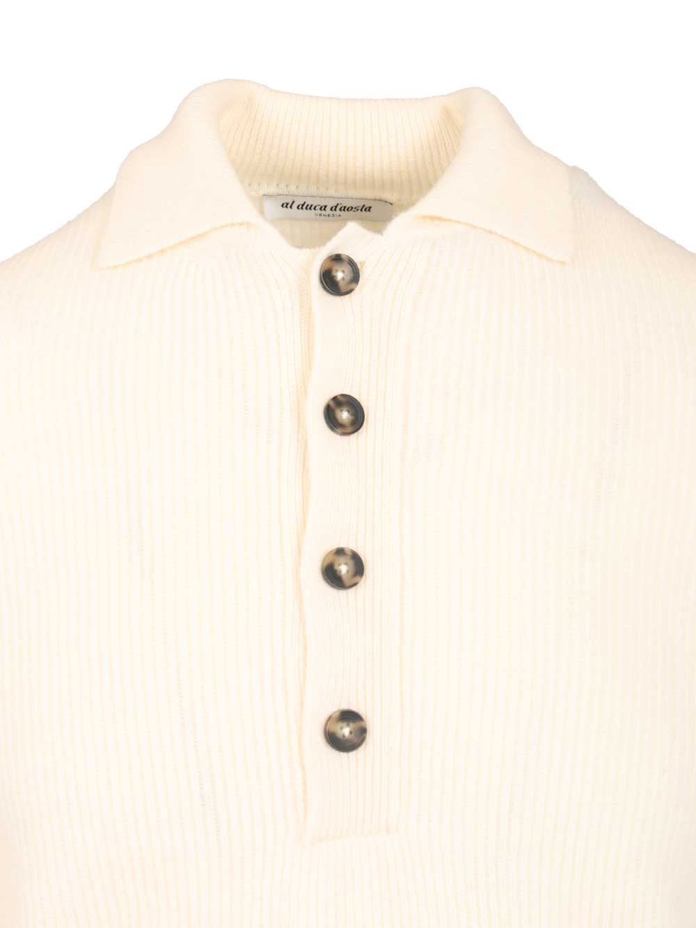 Al Duca D'Aosta Wool And Cashmere Polo Shirt Knitwear - Bianco | 7e3a09ab701dd81344f05cf64dd7e0a7cd707550