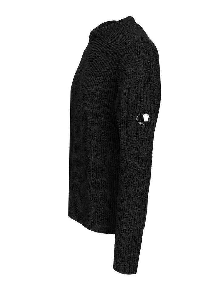 C.P. Company Lente Crewneck Sweater Knitwear - Nero | ee740f1c44c12a4acde01da43ec9245fab57f875