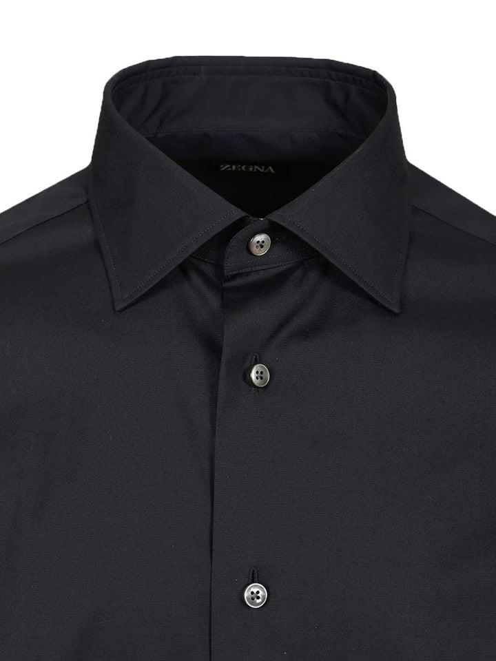 Ermenegildo Zegna Stretch Cotton Shirt Shirts - Blu | f701ea3f409ea7266db291b7e91039cc632bc3f3