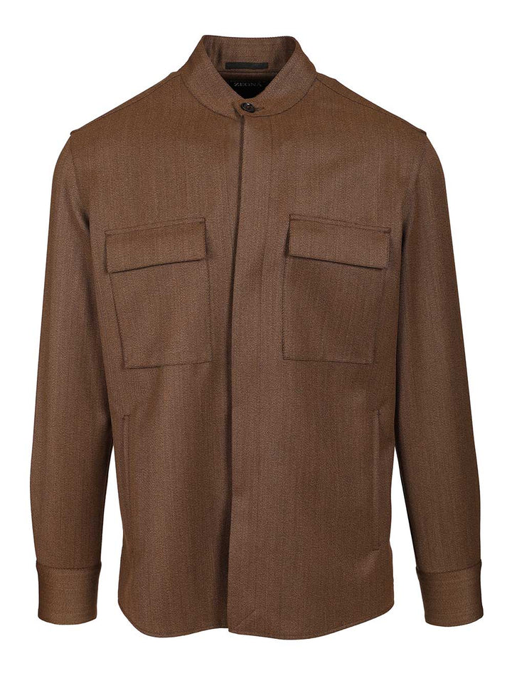 Ermenegildo Zegna Wool Overshirt Giacche - Marrone | 09bbe364ca3193d5cbee37f87214326fb01eeaf9