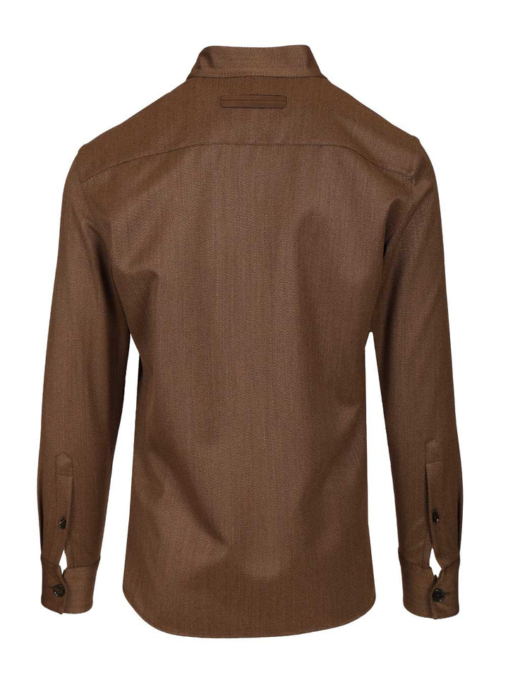 Ermenegildo Zegna Wool Overshirt Giacche - Marrone | c7434c8e3455debac08eb5b7efaa36f0c793fdda