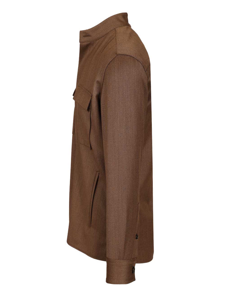 Ermenegildo Zegna Wool Overshirt Giacche - Marrone | f9ec5e6b7b81e105db605cc409637baa5a99ee35