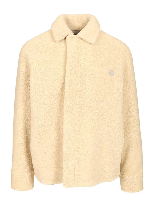 Shearling Overshirt Shirts Bianco