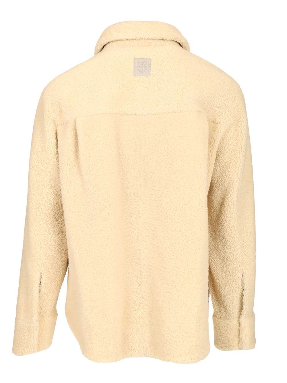 Loewe Shearling Overshirt Shirts - Bianco | 937e933a1a9586395a0d3fd0bb18b7773b31789c