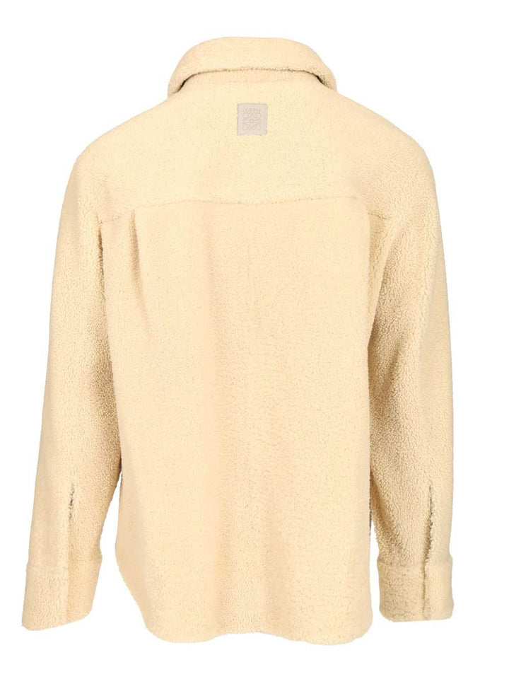 Loewe Shearling Overshirt Shirts - Bianco | 937e933a1a9586395a0d3fd0bb18b7773b31789c