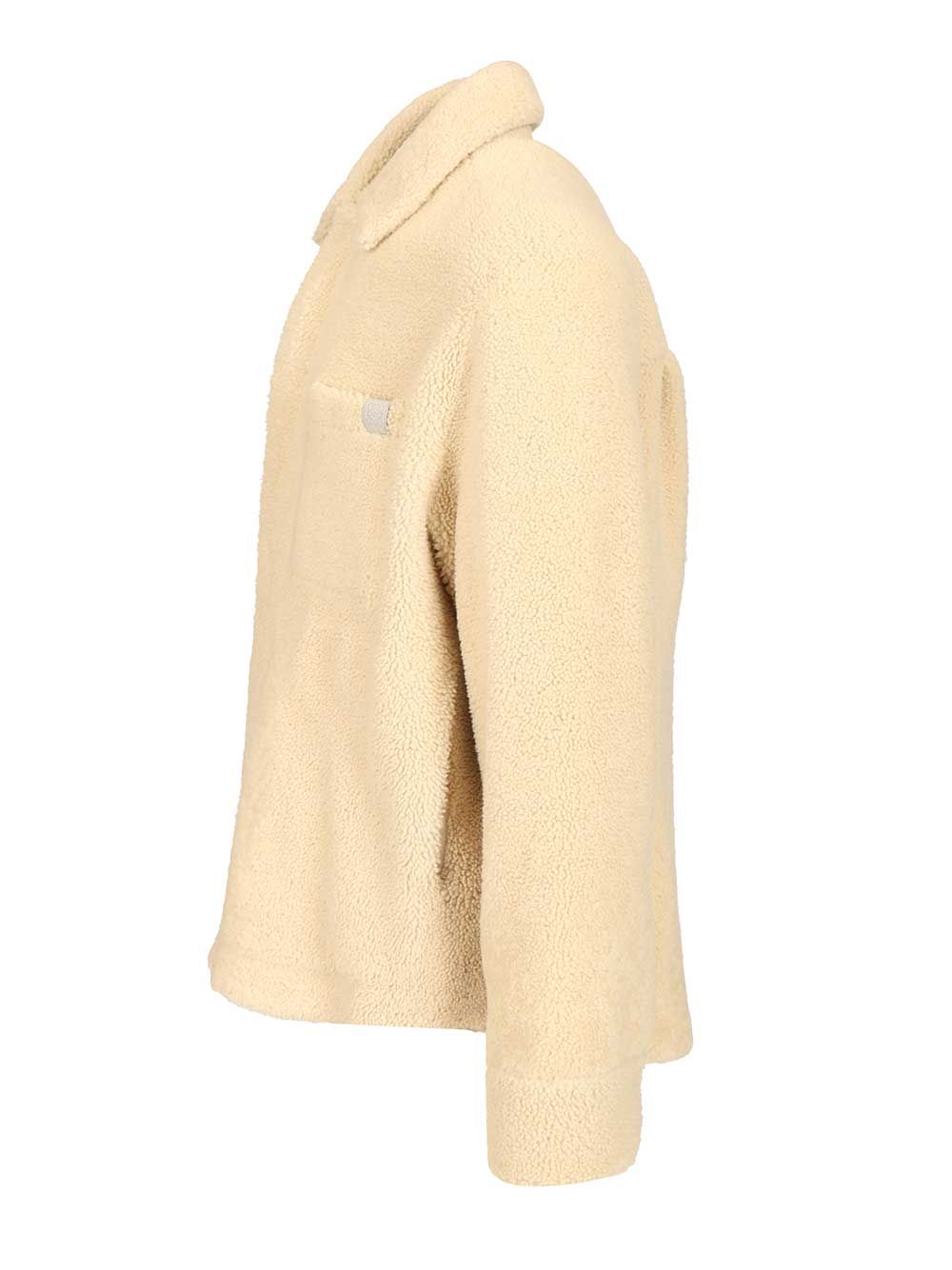 Loewe Shearling Overshirt Shirts - Bianco | febb42d0629fe01add58ff062b93af5f635d58fa