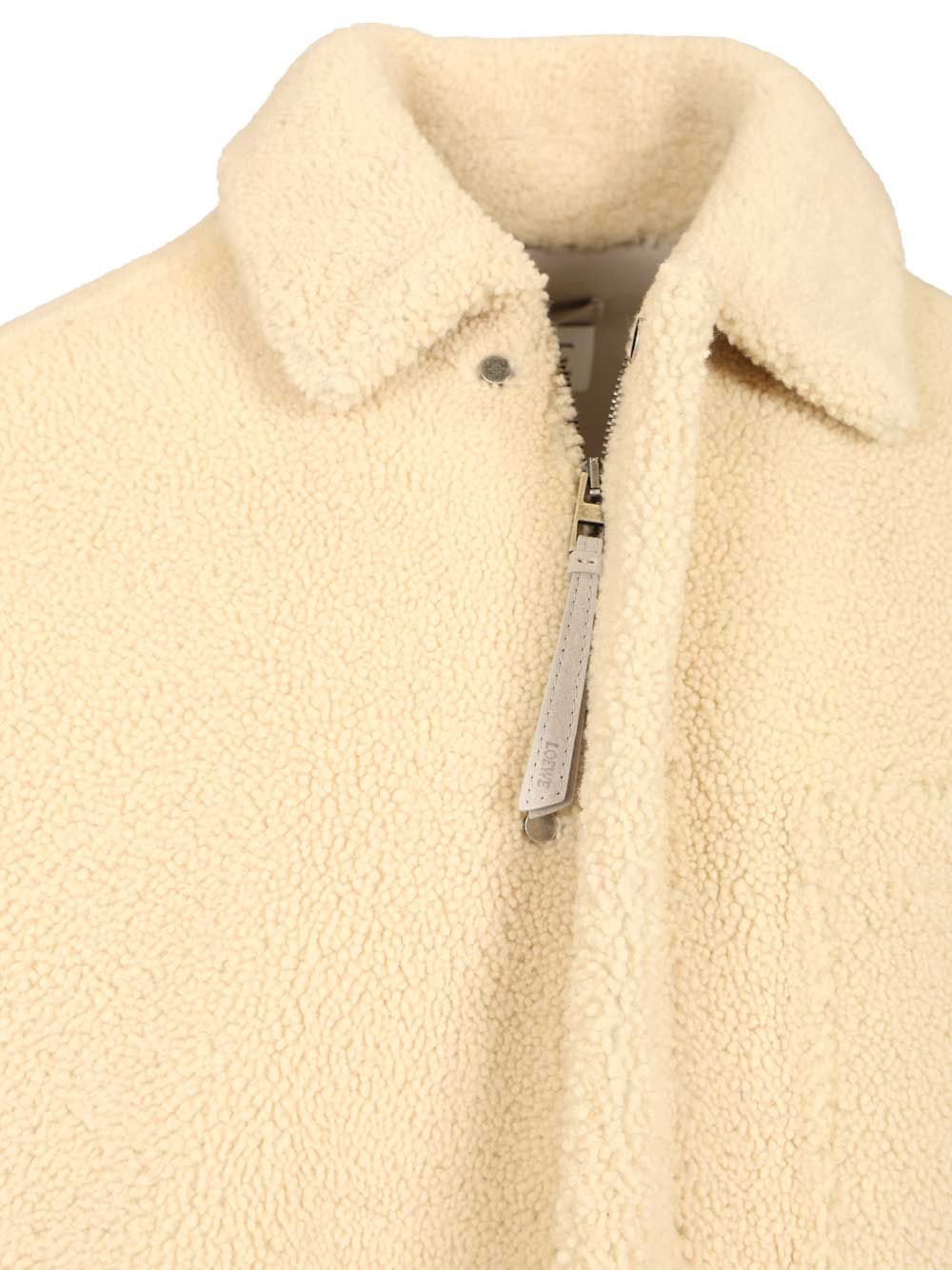 Loewe Shearling Overshirt Shirts - Bianco | 2605dc0ea6fad0a01e8669b6bd318d810390c0b5