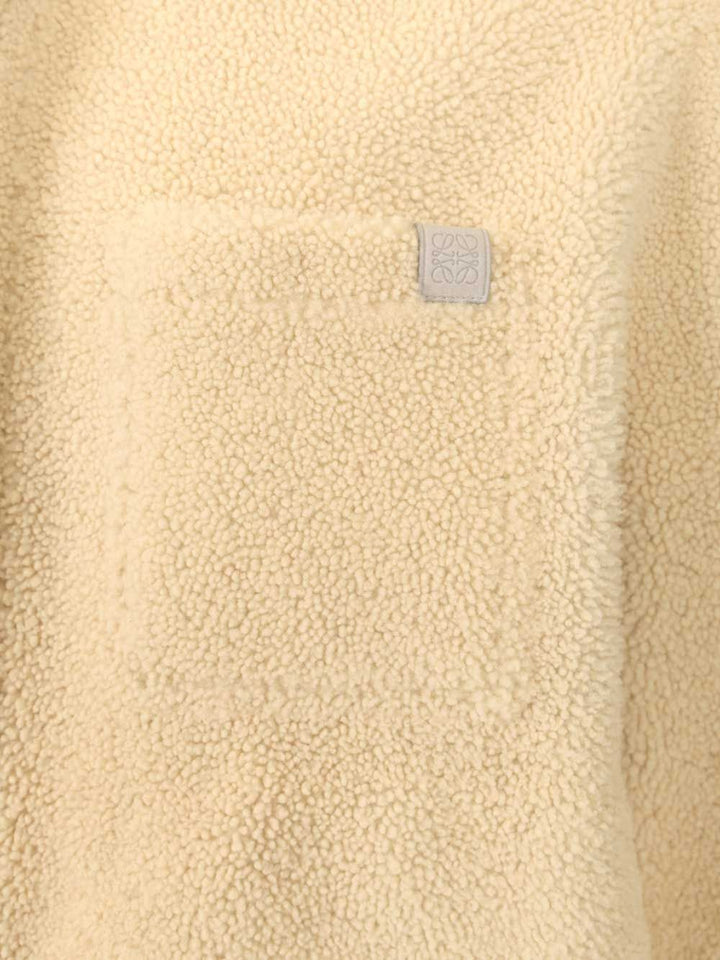Loewe Shearling Overshirt Shirts - Bianco | 1eec907a0caa3a31f1ed6861d579b302d6d0a7ef