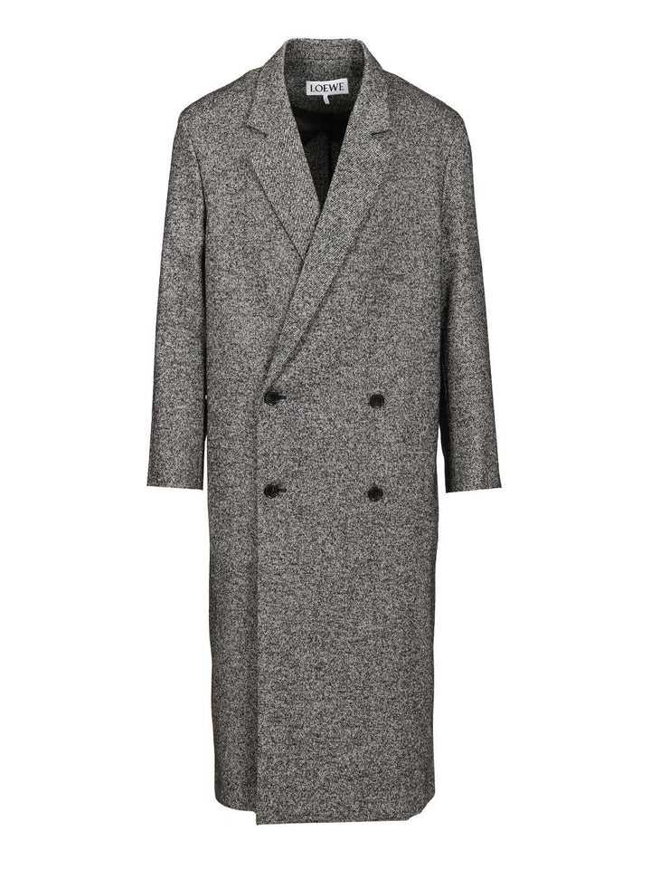Loewe Double-Breasted Wool Blend Coat Coats - Grey | 79a1e3af00a0383bb9eec752deddfb0d3ec17ddb