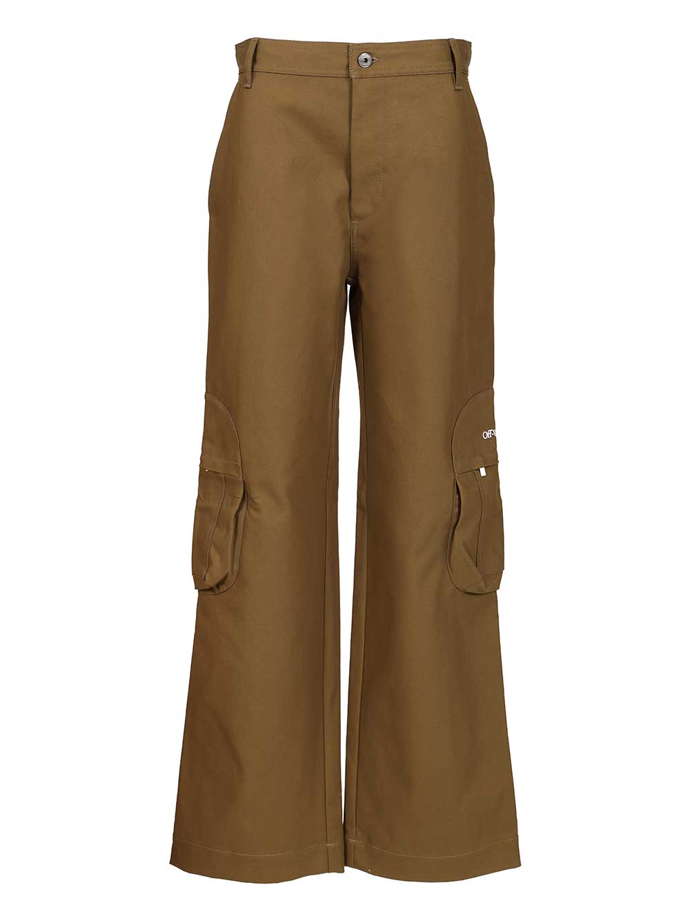 Off-White Bookish Cotton Cargo Pant Trousers - Marrone | aab15765ab4ca5fef7a0ff1f7526079693650875