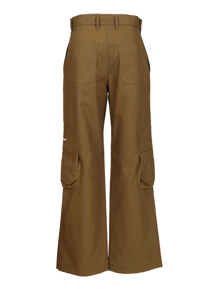 Off-White Bookish Cotton Cargo Pant Trousers - Marrone | 97b8403d3301eec789d1b13c8bf5d969ca93e2b5