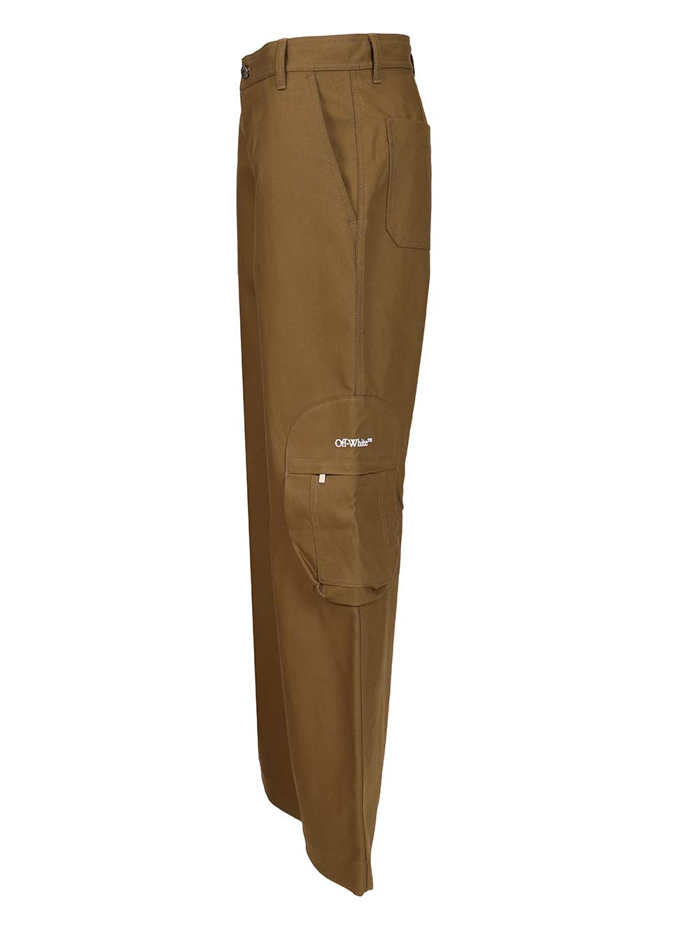 Off-White Bookish Cotton Cargo Pant Trousers - Marrone | 96de80f6b885cfd85727d064586086864a199987
