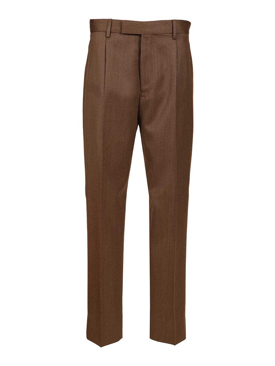Wool Trousers Marrone