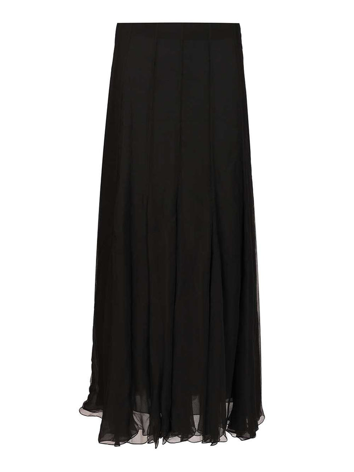 Chloe' Flowing Maxi Skirt Gonne - Nero | 95ac505dcad30ecd6ecc677b3cddf39c70241cb1