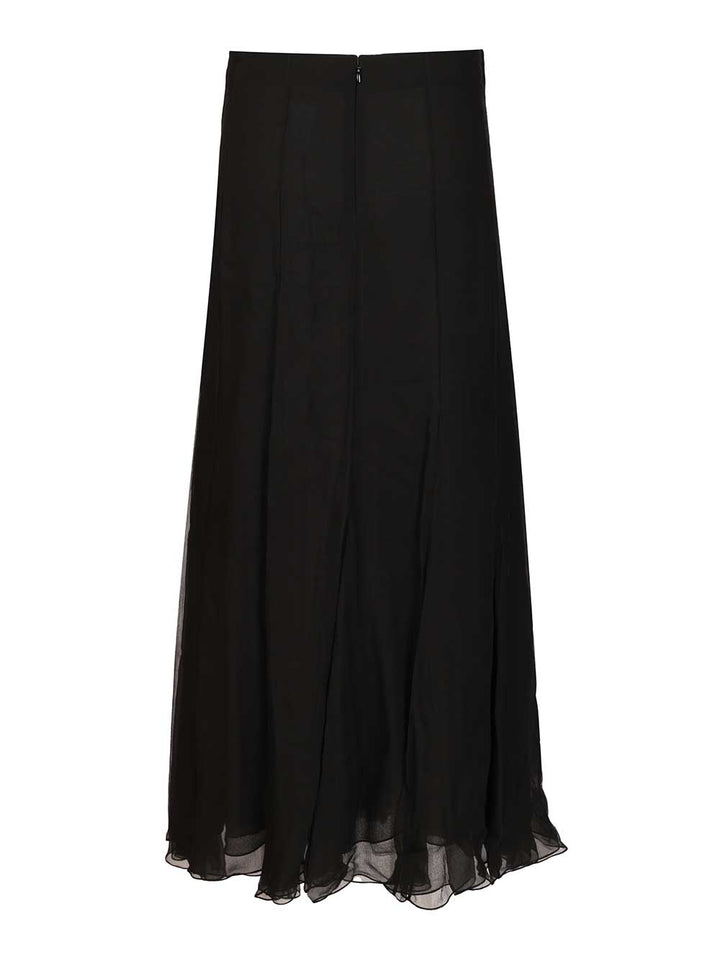 Chloe' Flowing Maxi Skirt Gonne - Nero | 36b5729faffa63d6f969b9dceaa0a18d97d4c971