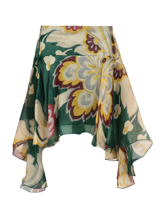 Asymmetrical Midi Skirt Gonne Bianco