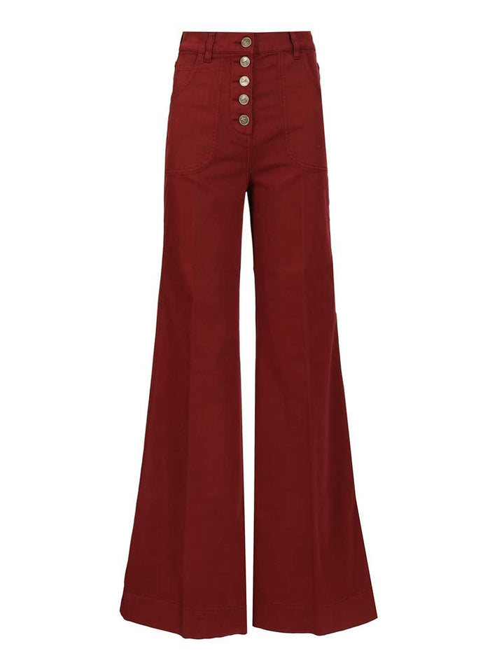 Etro Flare Jean Trousers - Bordeaux | 22a9247d9d73bdccba0c0176572d6ebee4ab2606