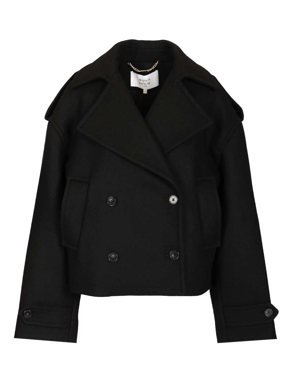 Maison KitsunÉ Short Coat Knitwear - Nero | 74cf96dc6bf7f7e8700e9a53ebaafca90c9b9fea