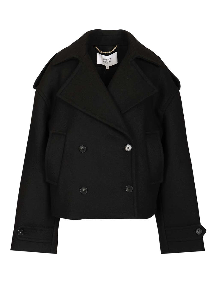 Maison KitsunÉ Short Coat Knitwear - Nero | 74cf96dc6bf7f7e8700e9a53ebaafca90c9b9fea