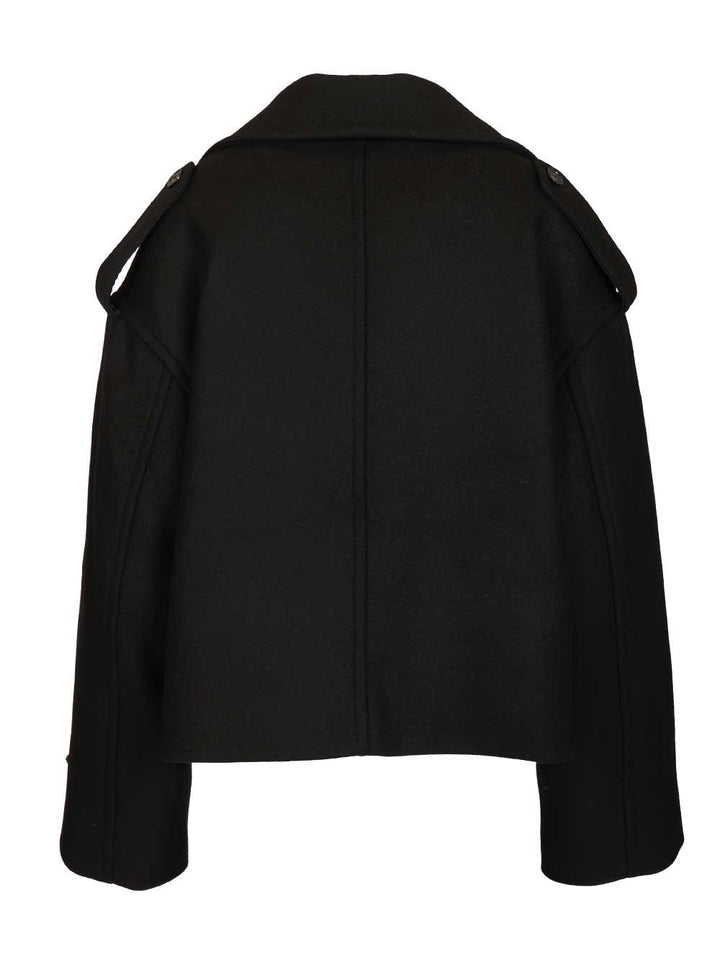 Maison KitsunÉ Short Coat Knitwear - Nero | 5d5142815dd75561553468e5e9ca24d19d730025