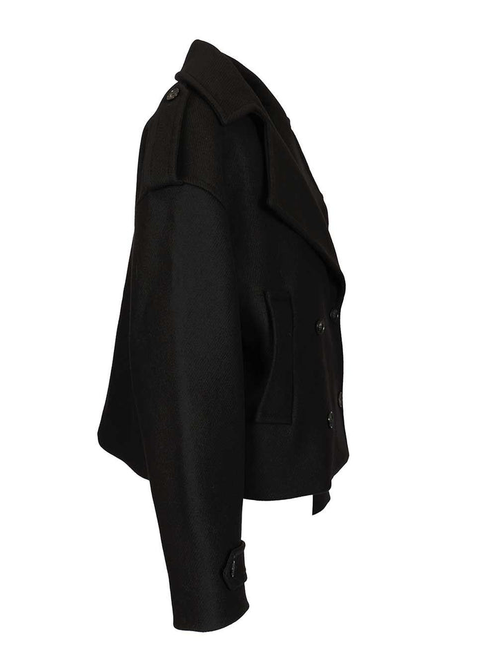 Maison KitsunÉ Short Coat Knitwear - Nero | b1c6238d8183ecb5a137bddc6aaafc96fff172d1