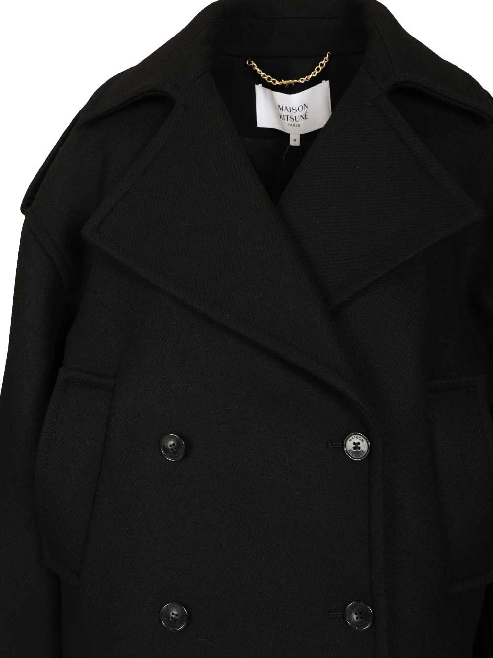 Maison KitsunÉ Short Coat Knitwear - Nero | 2b133ef0d5ad246426a6d4e0d1a3720949358652
