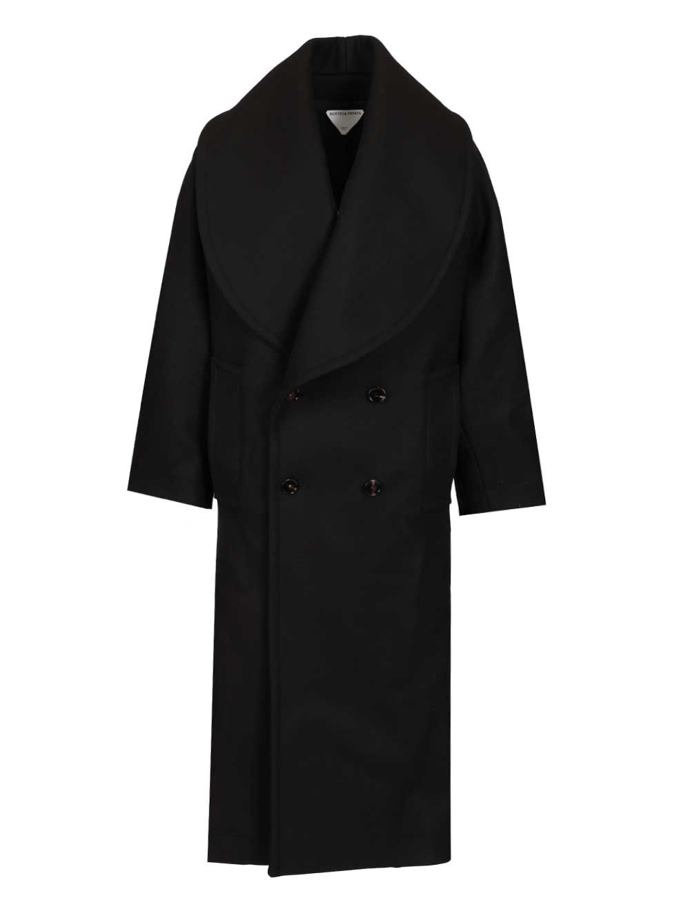 Bottega Veneta Double-Breasted Coat Coats - Nero | a787b65e93f8e87cf234f5f216376584ee924d23