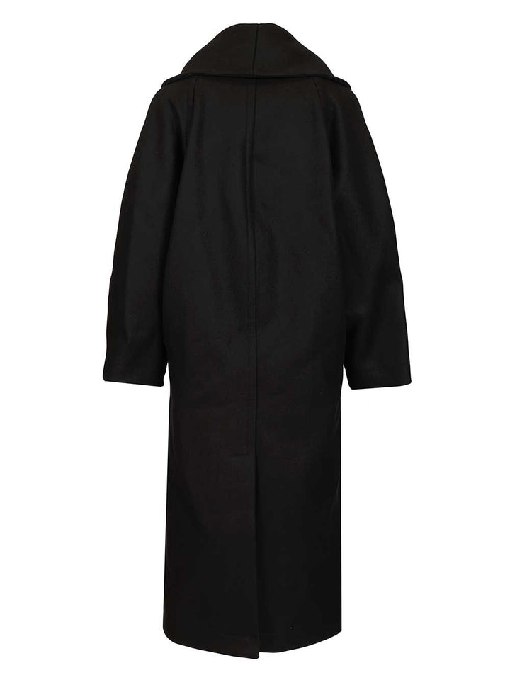 Bottega Veneta Double-Breasted Coat Coats - Nero | b4b1ed47dcc6f2af03bb478878cdbc8e300862f7