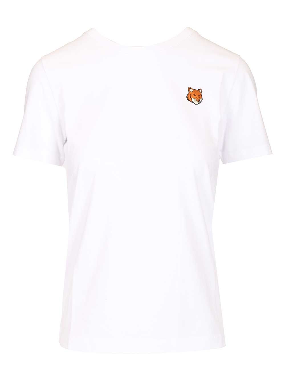 Maison KitsunÉ With Fox Head Embroidery T-Shirt - Bianco | 3889086b373bb3948a8f50861222fc26d925a3d3