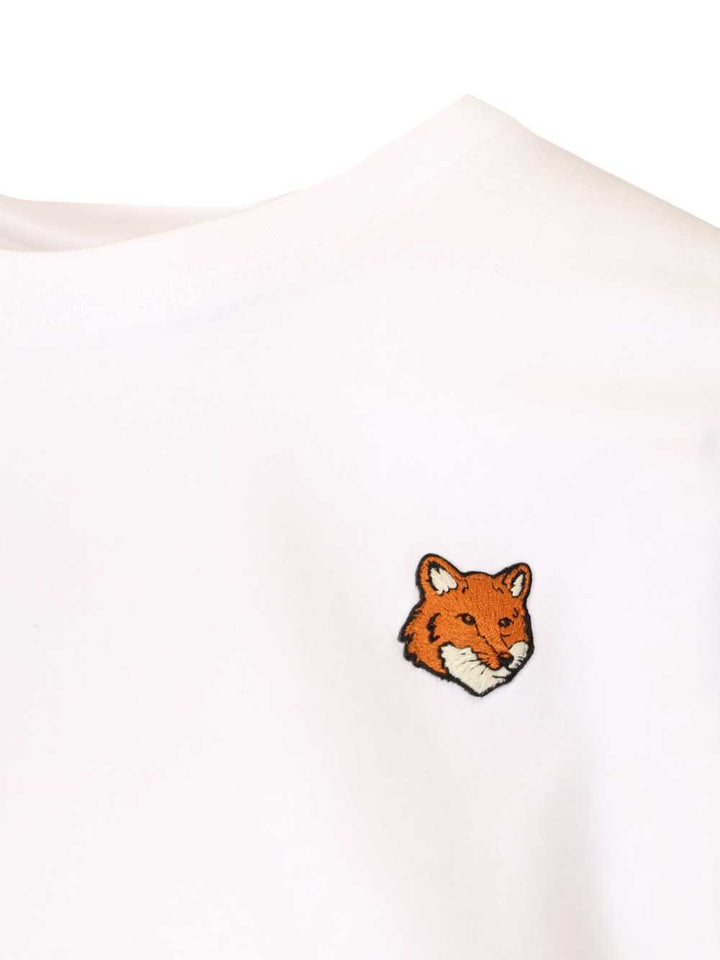 Maison KitsunÉ With Fox Head Embroidery T-Shirt - Bianco | 5fe2ea3a0ea26734851dbc629131bf61bdee06b6
