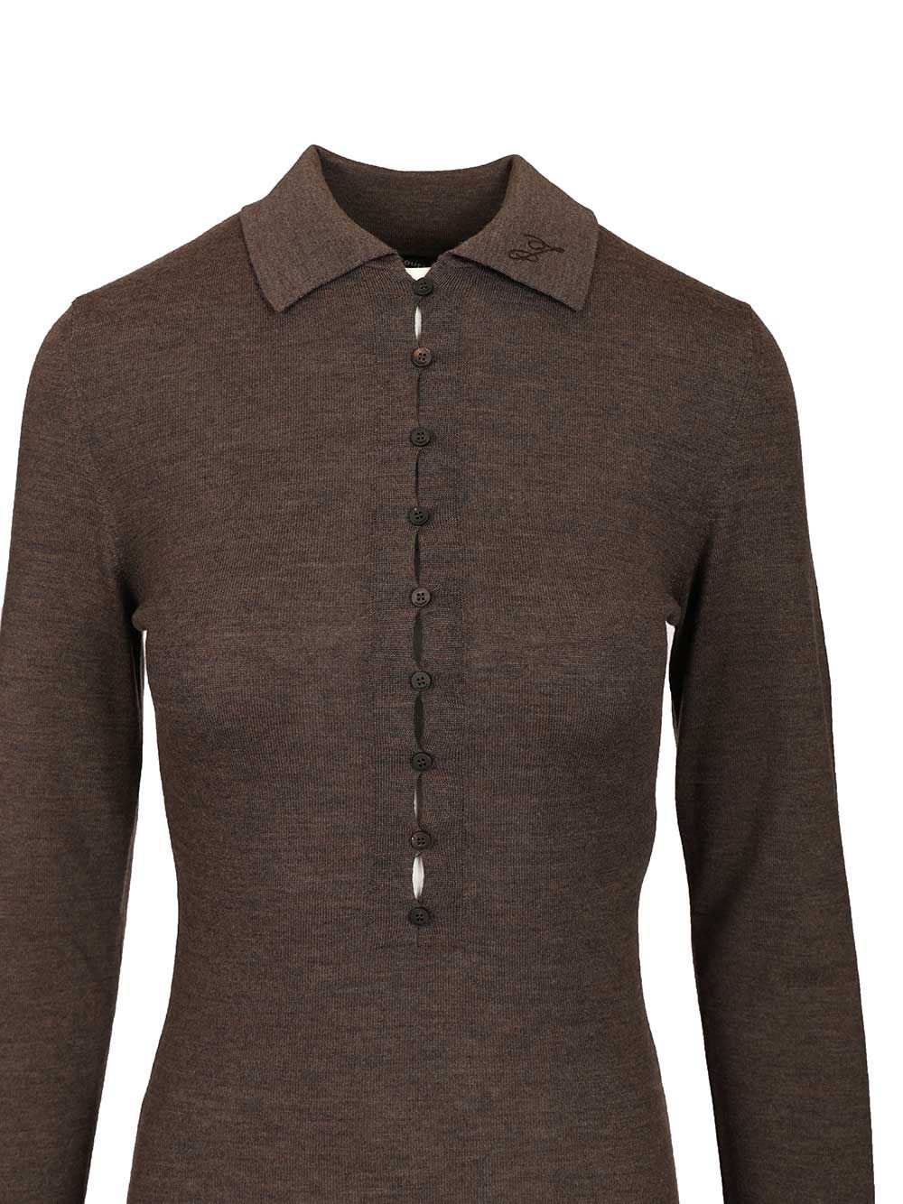 Jacquemus Merino Polo Dress Abiti - Marrone | a83494fd9c64564e9acbfe9f2e7f67d83e1147a3