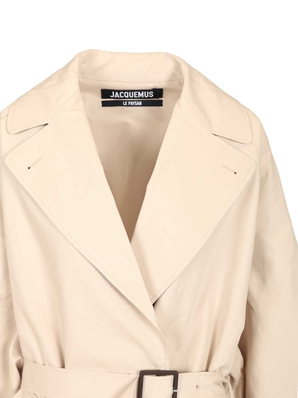 Jacquemus Trapezi Trench Coat Coats - Bianco | 599df2d2e649305347305e7350d694d0d8536cea