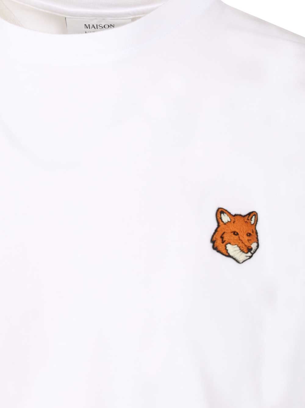 Maison KitsunÉ With Fox Head Embroidery T-Shirt - Bianco | 78121548ef4f4e087e92dd6610c5b58b4aa45cf7
