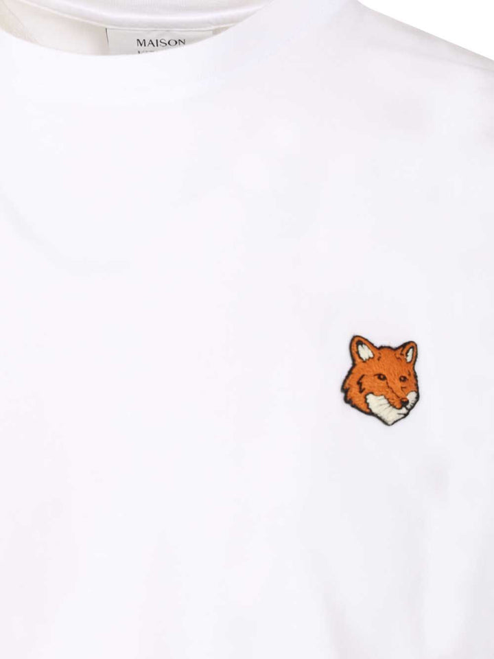 Maison KitsunÉ With Fox Head Embroidery T-Shirt - Bianco | 78121548ef4f4e087e92dd6610c5b58b4aa45cf7