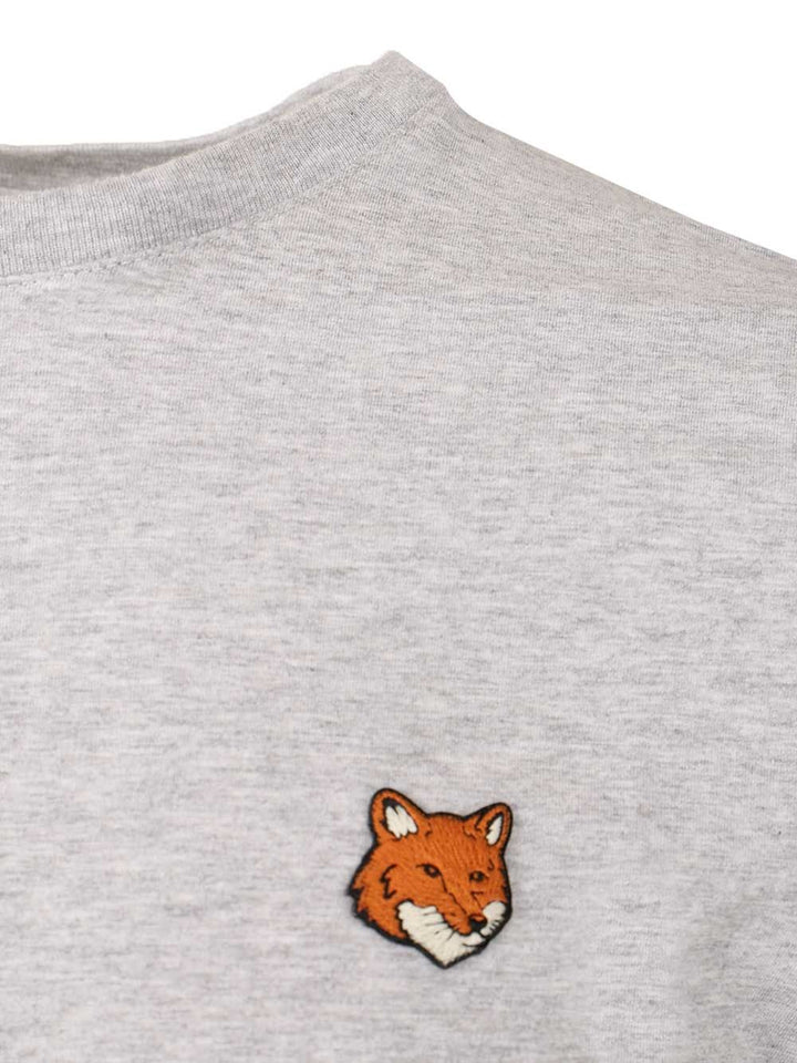 Maison KitsunÉ With Fox Head Embroidery T-Shirt - Grey | 187fff4696d8c6b2508c37961c8c815d9493e7eb