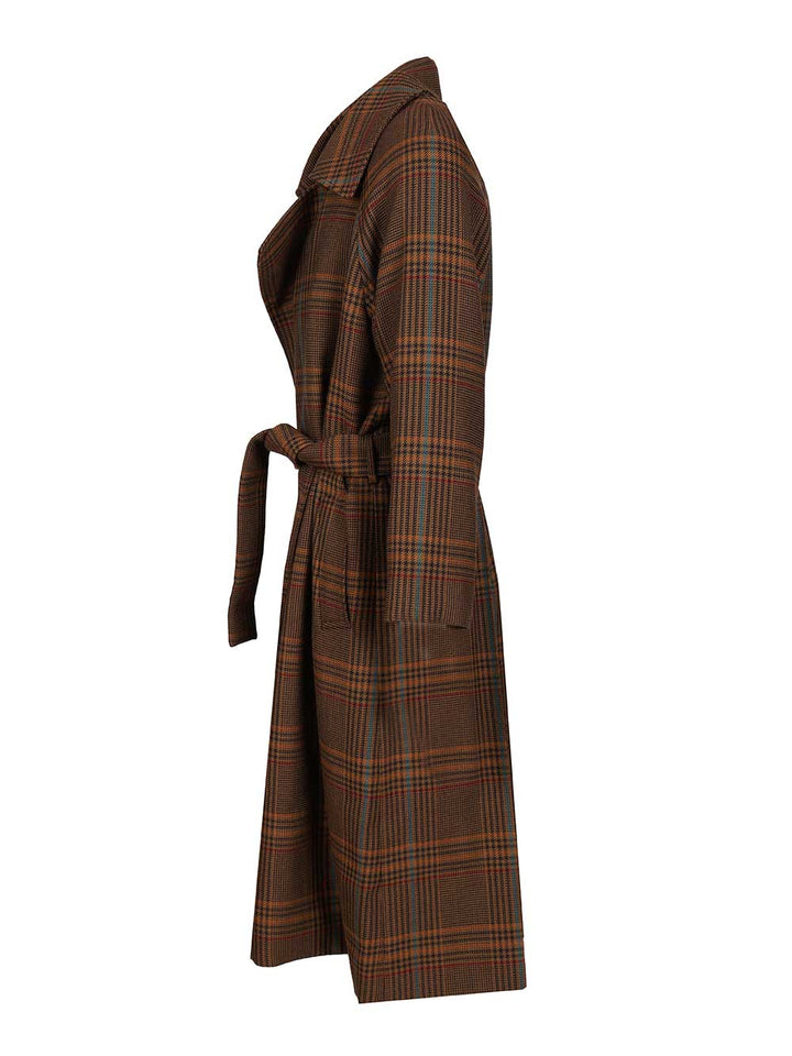 Saint Laurent Long Coat Coats - Marrone | 22eee81b34b4f324d16c732ba90bf76ec605663a