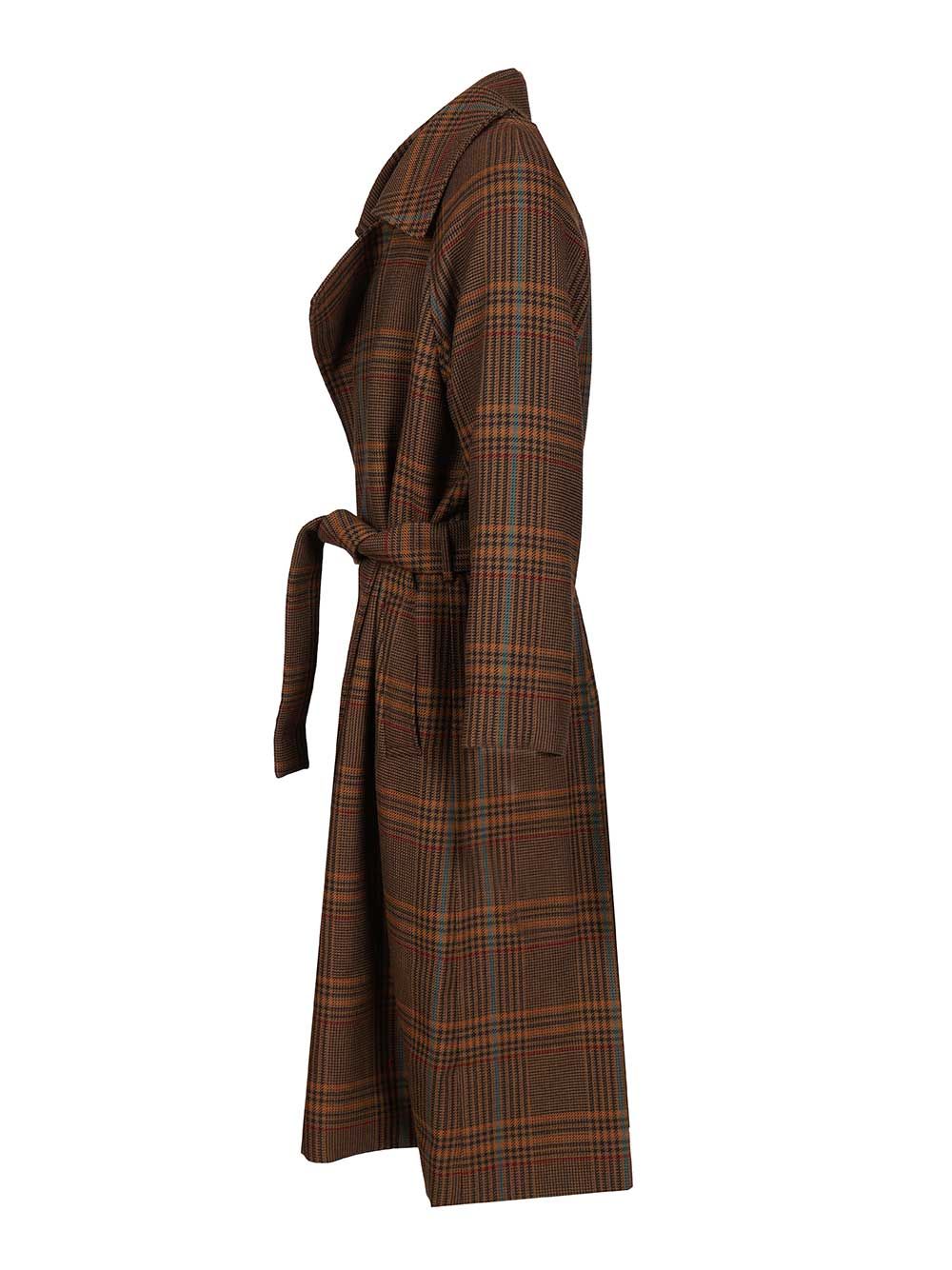Saint Laurent Long Coat Coats - Marrone | d758aac82115cb75bcbd8ff59c1ca808e7aaa344