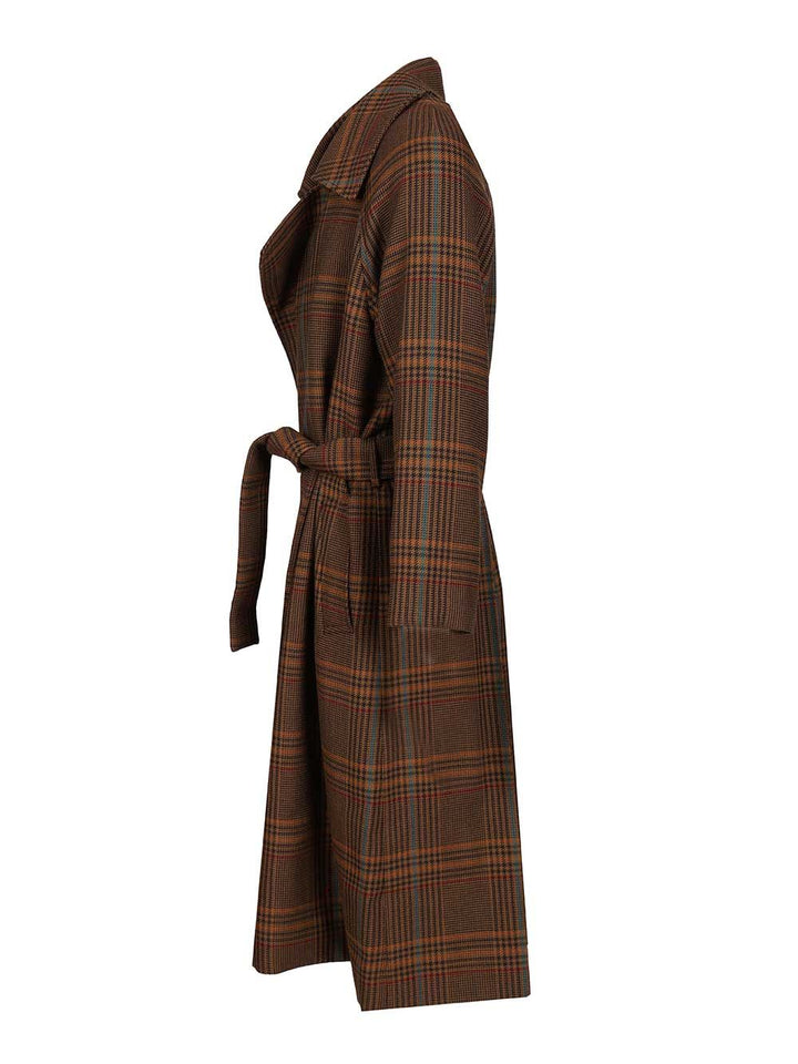 Saint Laurent Long Coat Coats - Marrone | d758aac82115cb75bcbd8ff59c1ca808e7aaa344