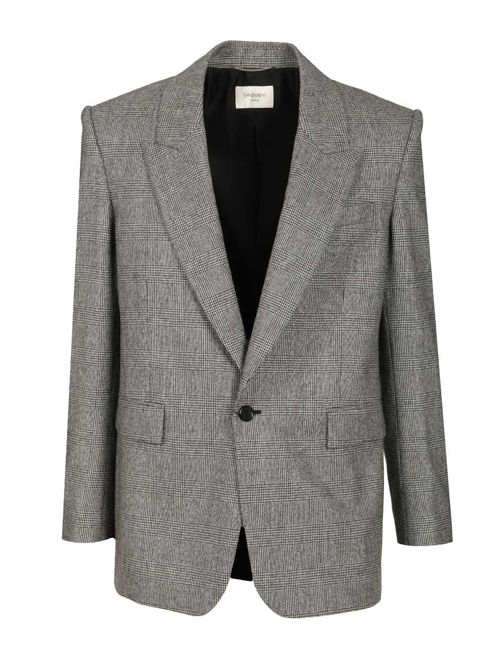 Saint Laurent Flannel Jacket Giacche - Grey | b2c7cda0f1c2ceace7d7c2643365d936944615d8