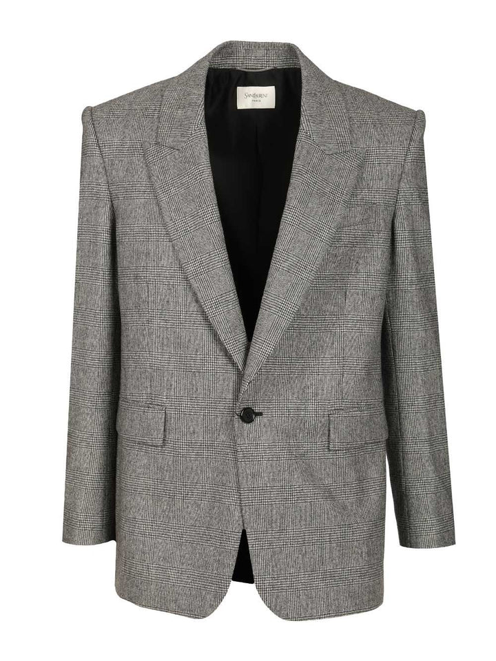 Saint Laurent Flannel Jacket Giacche - Grey | b2c7cda0f1c2ceace7d7c2643365d936944615d8